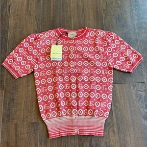 Gucci Red Geometric Pattern monogram Sweater
